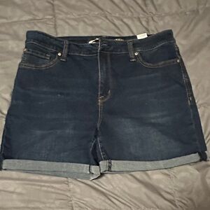 Seven7 Women's Dark Indigo Jean Shorts